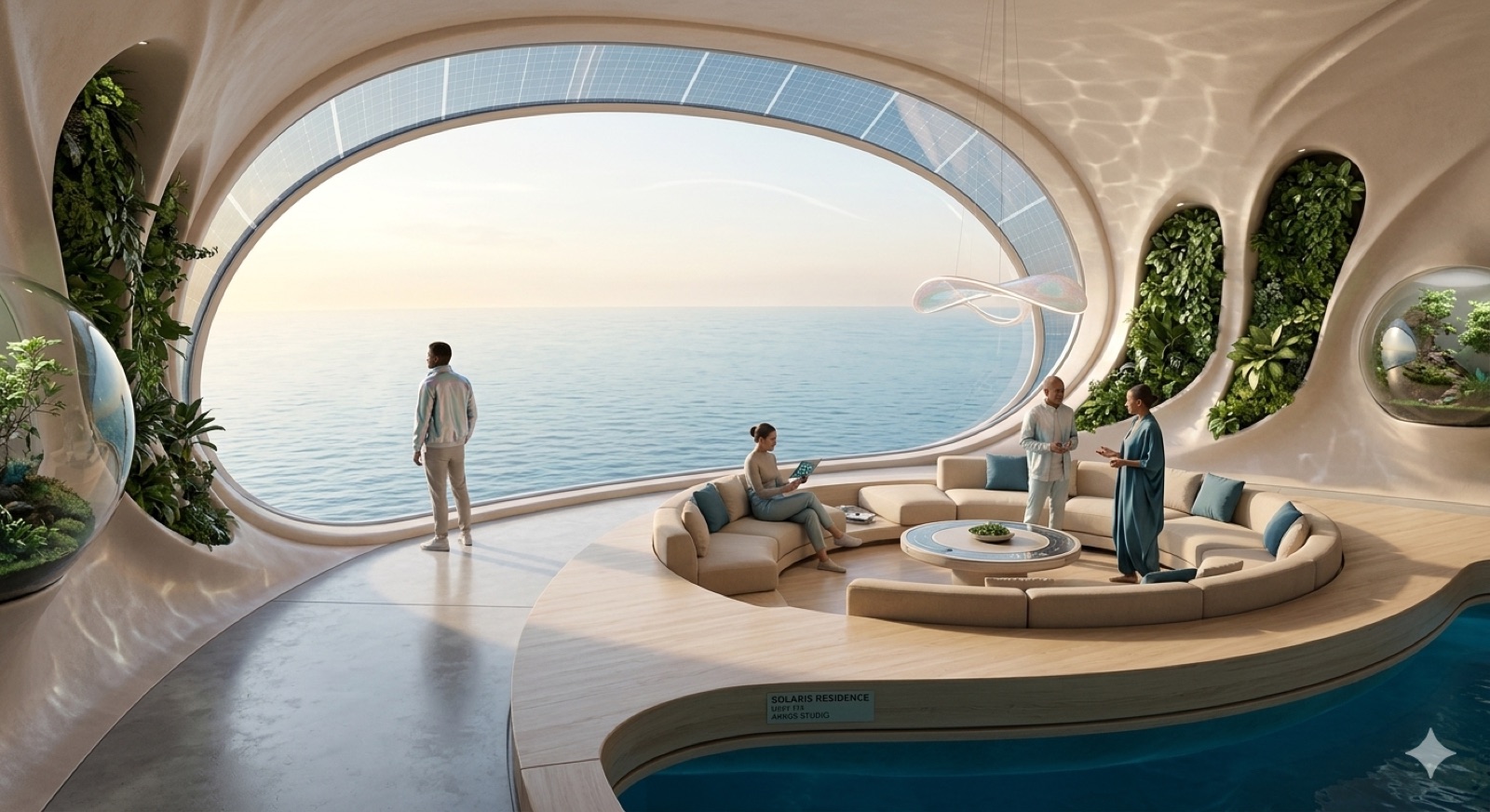 Intérieur nacré — immersion dans le bleu des abysses